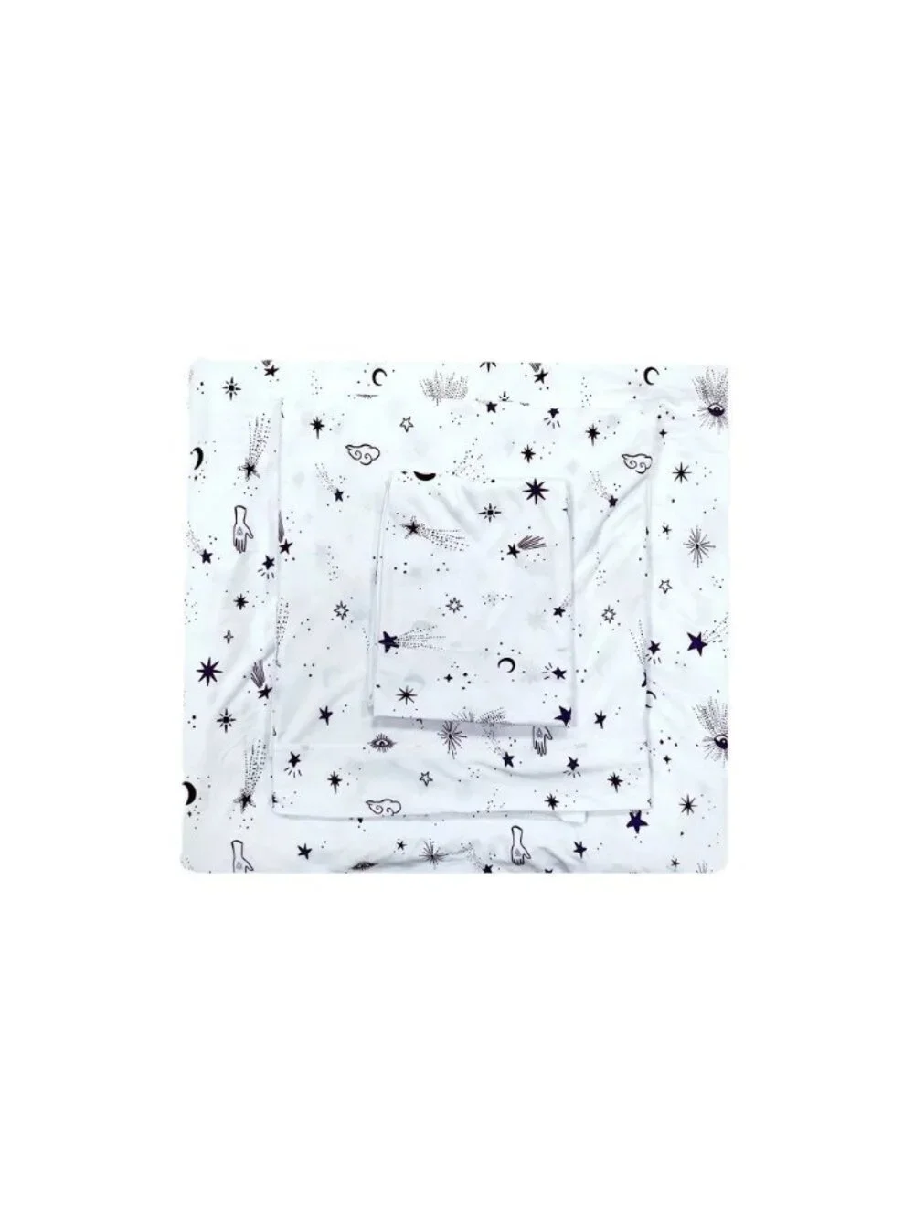 Teen Home Deep Purple & White Celestial Sky Twin / Twin XL Jersey 3 Pc Sheet Set
